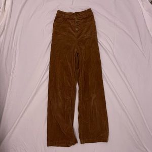 SO Corduroy Brown High Waisted Pant w/ Real Pockets and Gold Buttons